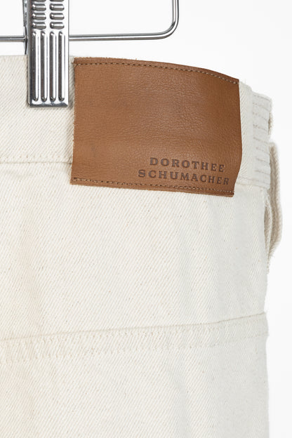 Dorothee Schumacher Cream Cotton Wide-Leg Jeans