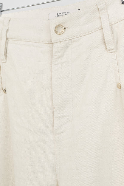 Dorothee Schumacher Cream Cotton Wide-Leg Jeans