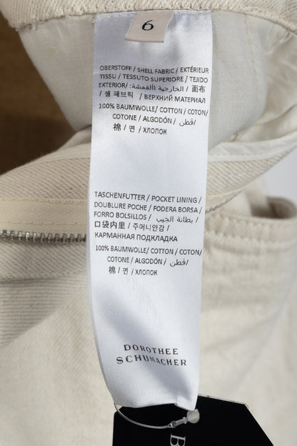 Dorothee Schumacher Cream Cotton Wide-Leg Jeans