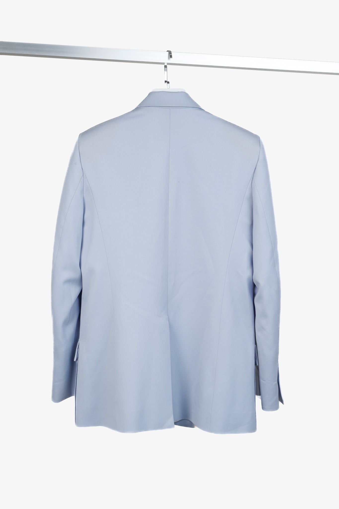 Dorothee Schumacher Baby-Blue Stretch-Wool Hidden-Button Blazer