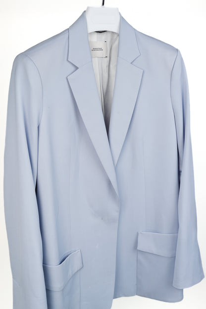 Dorothee Schumacher Baby-Blue Stretch-Wool Hidden-Button Blazer