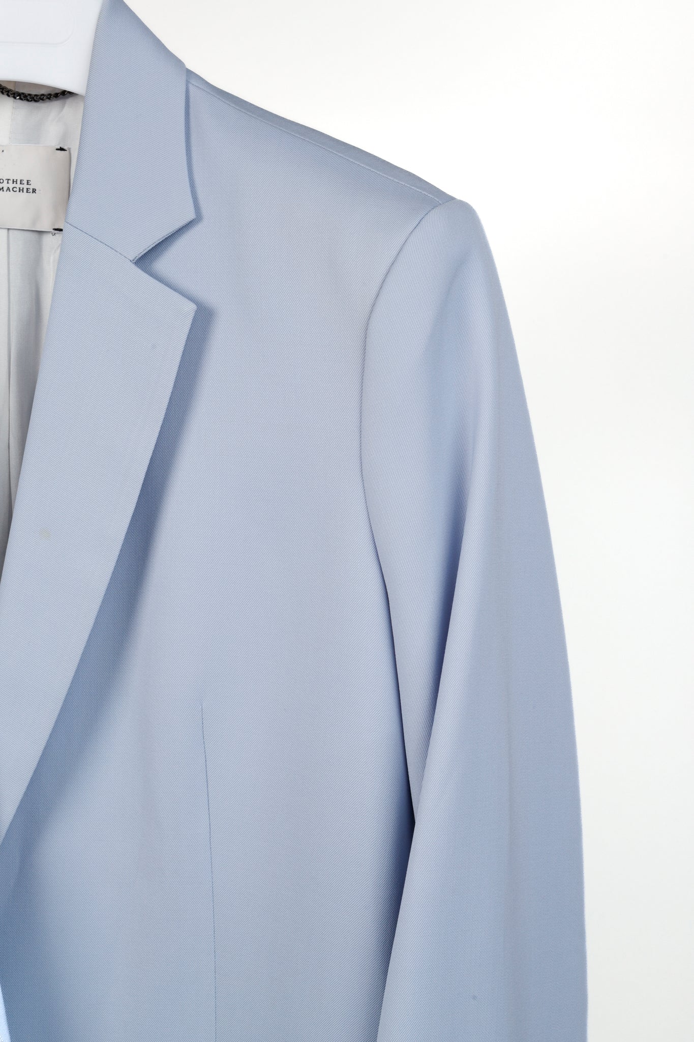 Dorothee Schumacher Baby-Blue Stretch-Wool Hidden-Button Blazer