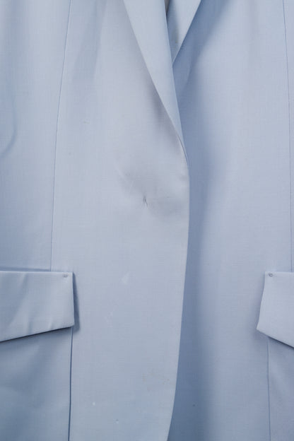 Dorothee Schumacher Baby-Blue Stretch-Wool Hidden-Button Blazer