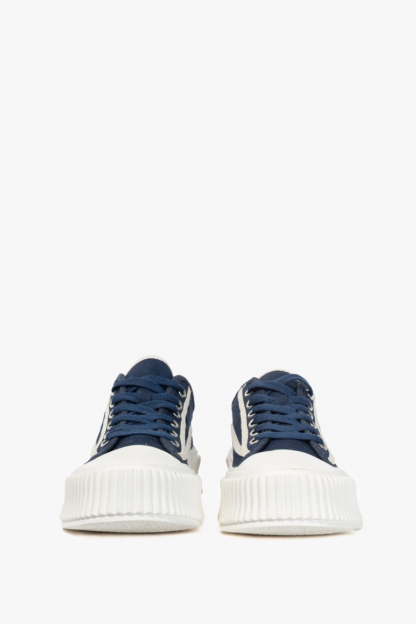 Dorothee Schumacher Cool Canvas Navy Lace-Up Platform Sneakers