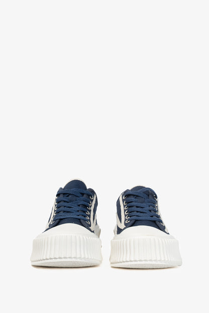 Dorothee Schumacher Cool Canvas Navy Lace-Up Platform Sneakers