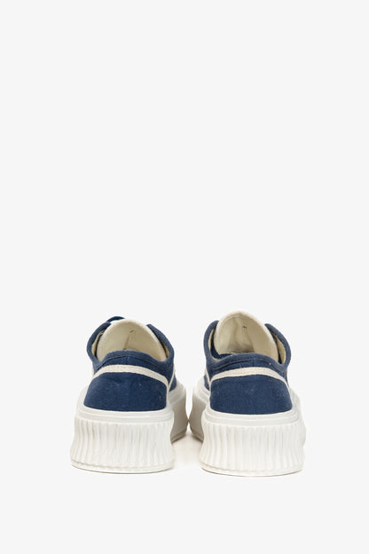 Dorothee Schumacher Cool Canvas Navy Lace-Up Platform Sneakers