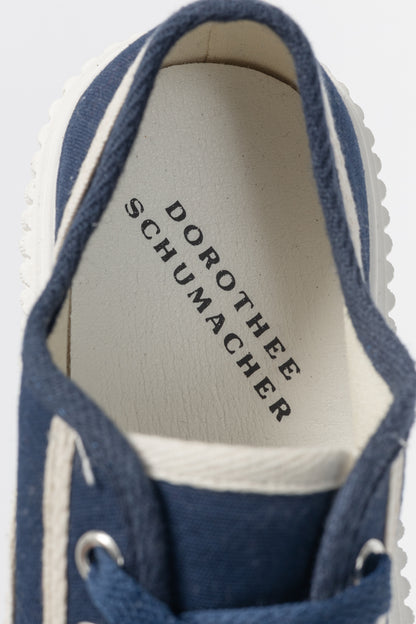 Dorothee Schumacher Cool Canvas Navy Lace-Up Platform Sneakers