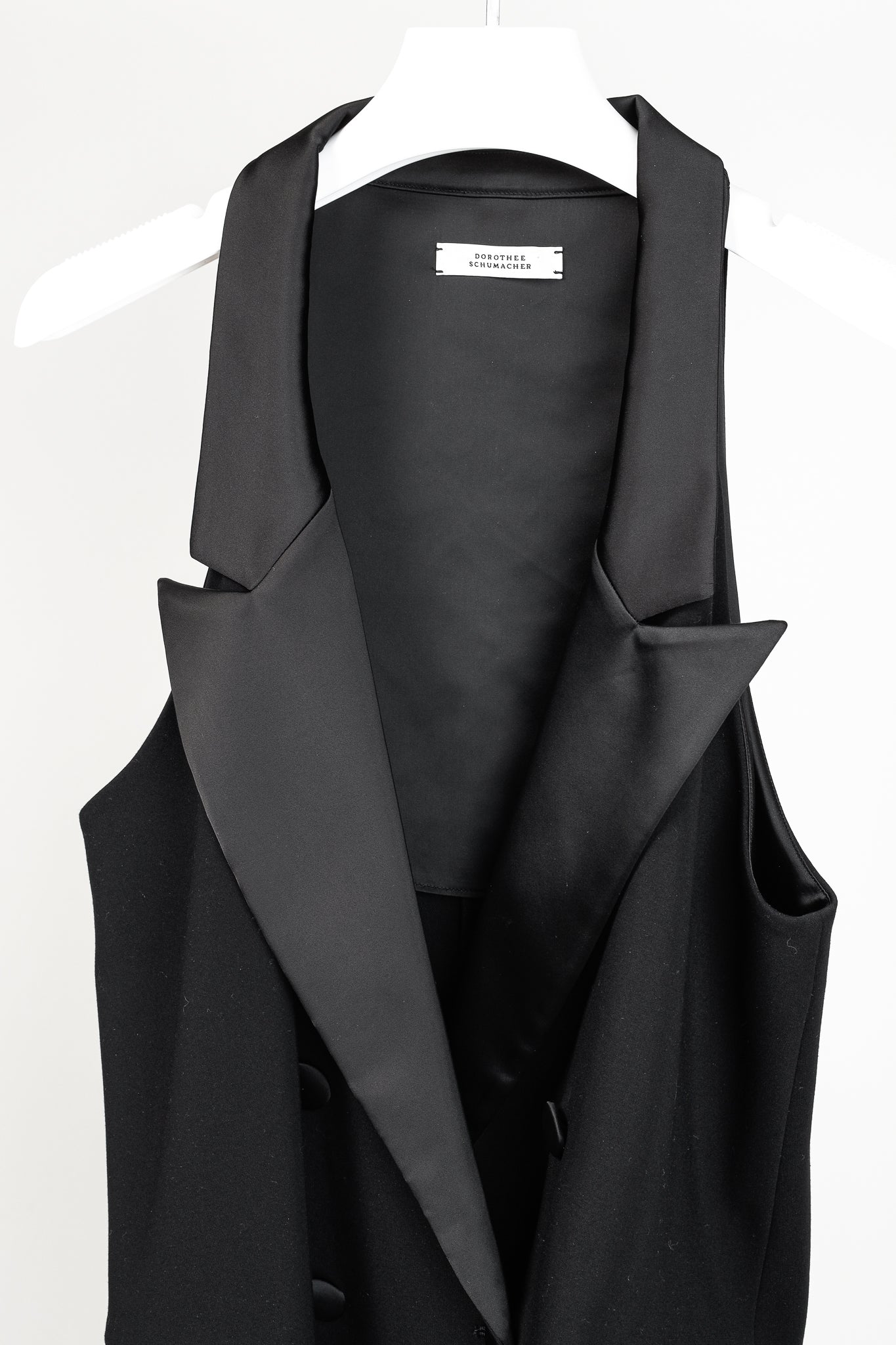 Dorothee Schumacher Emotional Essence Black Double-Breasted Tuxedo Vest