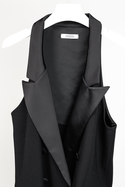 Dorothee Schumacher Emotional Essence Black Double-Breasted Tuxedo Vest