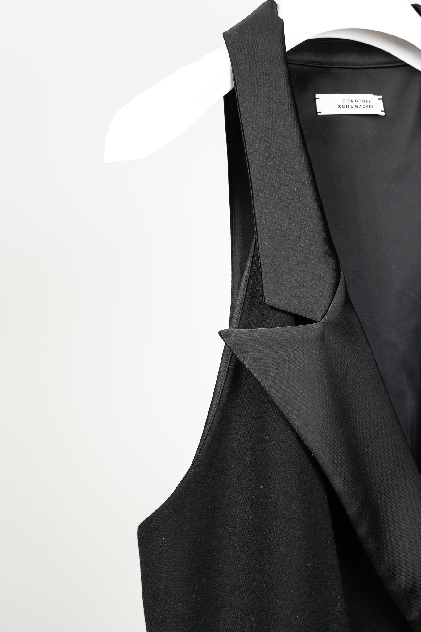 Dorothee Schumacher Emotional Essence Black Double-Breasted Tuxedo Vest