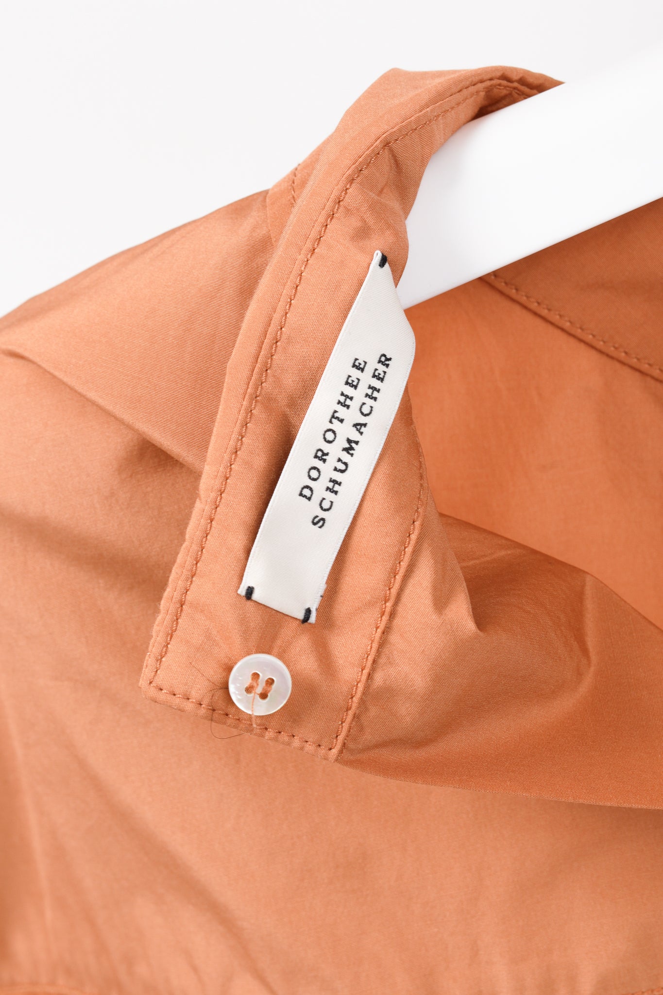 Dorothee Schumacher Spring 2019 Orange Taffeta Oversized Button-Up Shirt