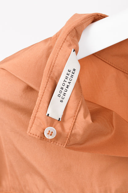Dorothee Schumacher Spring 2019 Orange Taffeta Oversized Button-Up Shirt