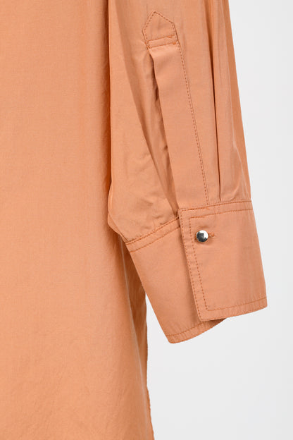 Dorothee Schumacher Spring 2019 Orange Taffeta Oversized Button-Up Shirt
