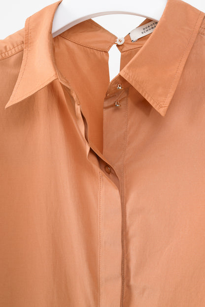 Dorothee Schumacher Spring 2019 Orange Taffeta Oversized Button-Up Shirt