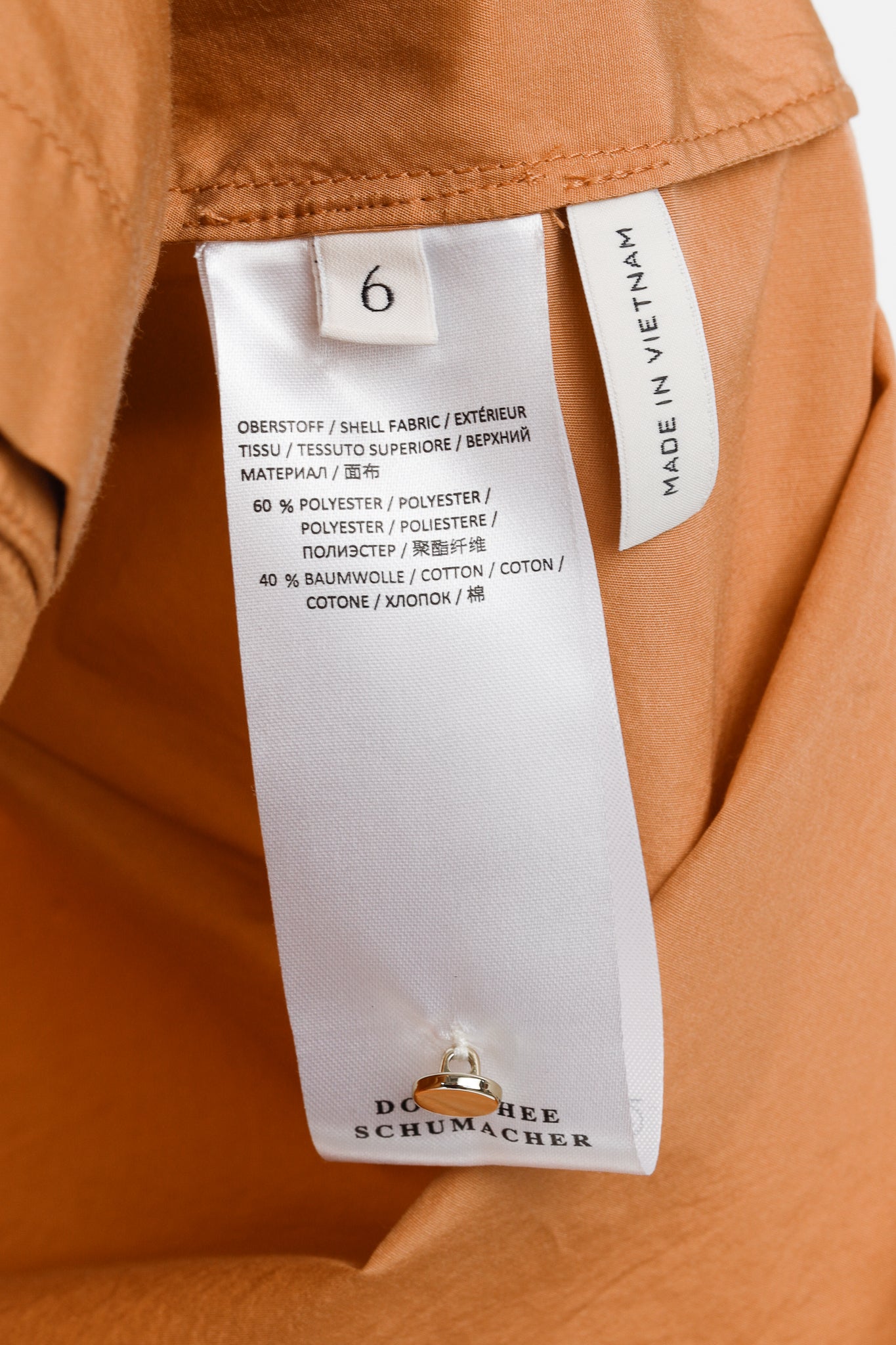 Dorothee Schumacher Spring 2019 Orange Taffeta Oversized Button-Up Shirt