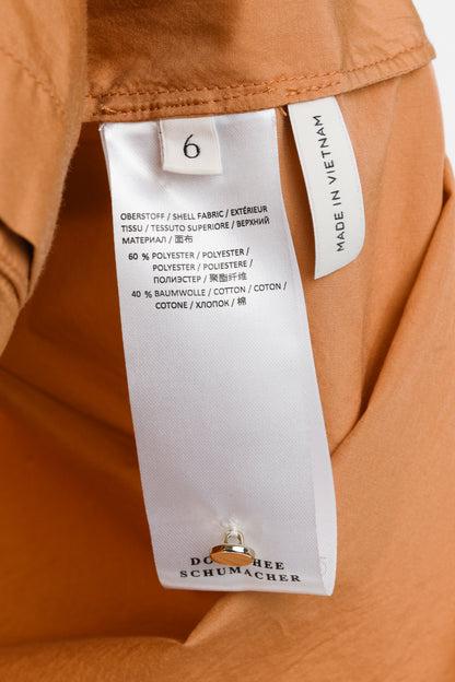 Dorothee Schumacher Spring 2019 Orange Taffeta Oversized Button-Up Shirt