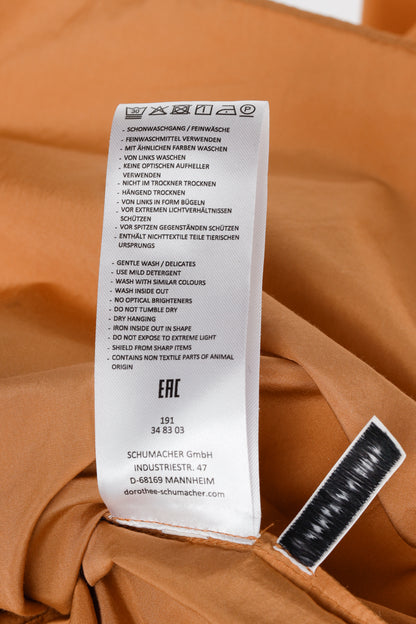 Dorothee Schumacher Spring 2019 Orange Taffeta Oversized Button-Up Shirt