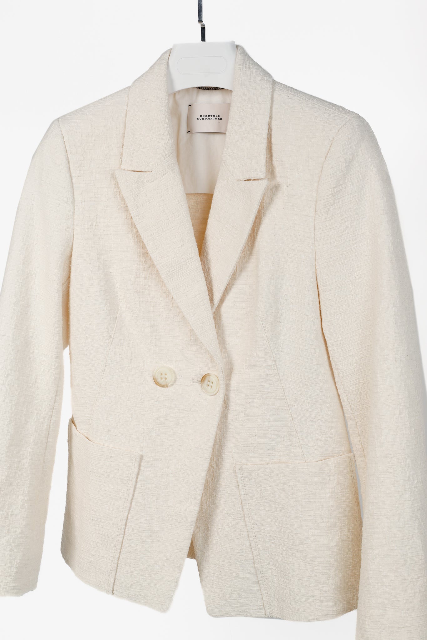 Dorothee Schumacher Touch of Summer Ivory Cotton-Blend Blazer