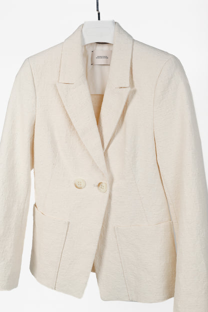 Dorothee Schumacher Touch of Summer Ivory Cotton-Blend Blazer