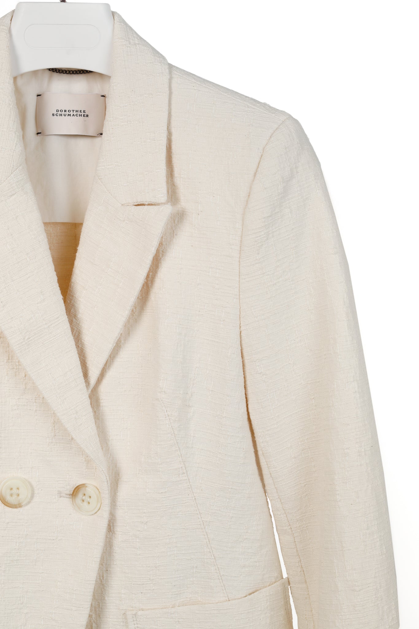 Dorothee Schumacher Touch of Summer Ivory Cotton-Blend Blazer