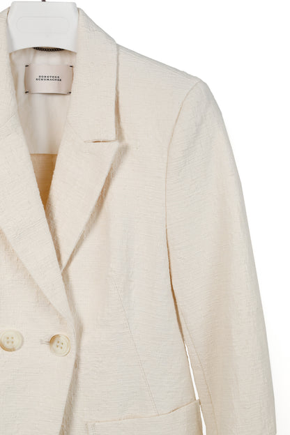Dorothee Schumacher Touch of Summer Ivory Cotton-Blend Blazer