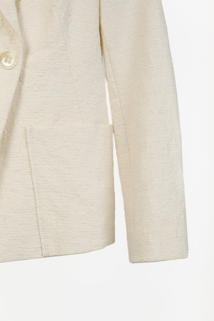 Dorothee Schumacher Touch of Summer Ivory Cotton-Blend Blazer