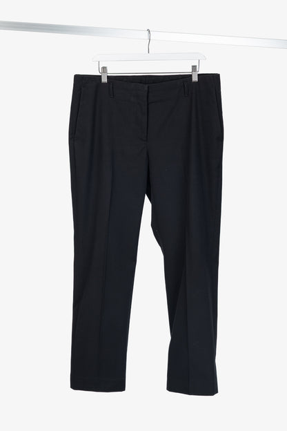 Dries Van Noten Black Cotton & Wool Tapered Trousers