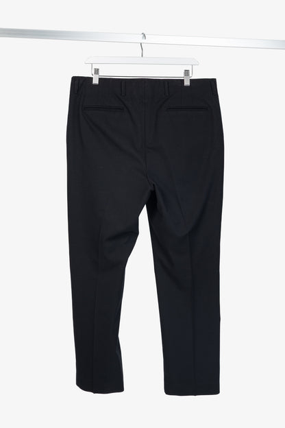 Dries Van Noten Black Cotton & Wool Tapered Trousers