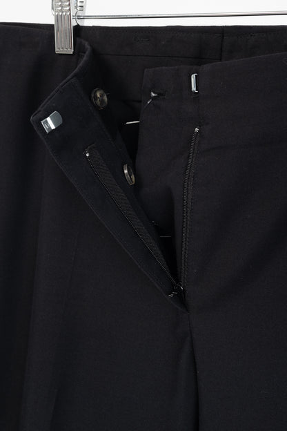 Dries Van Noten Black Cotton & Wool Tapered Trousers