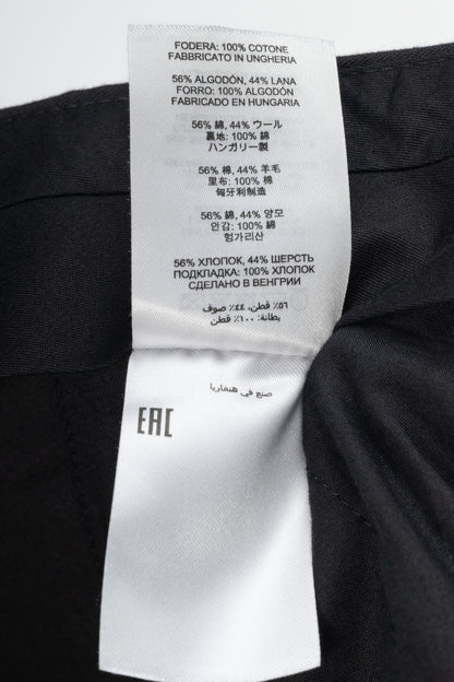 Dries Van Noten Black Cotton & Wool Tapered Trousers