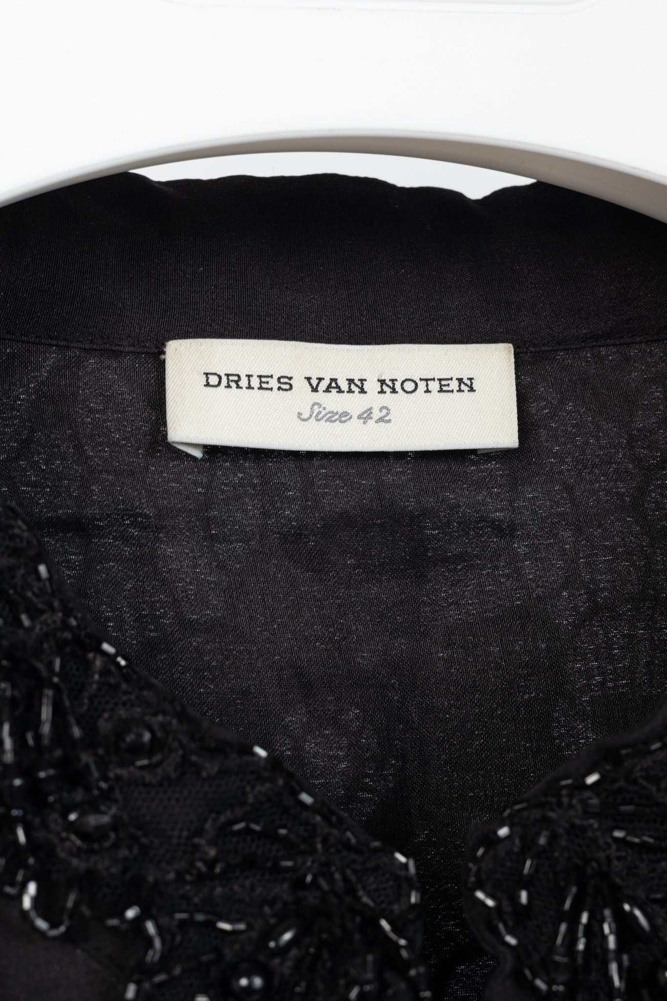 Dries Van Noten Cota Black Embroidered Silk & Lace Bomber Jacket