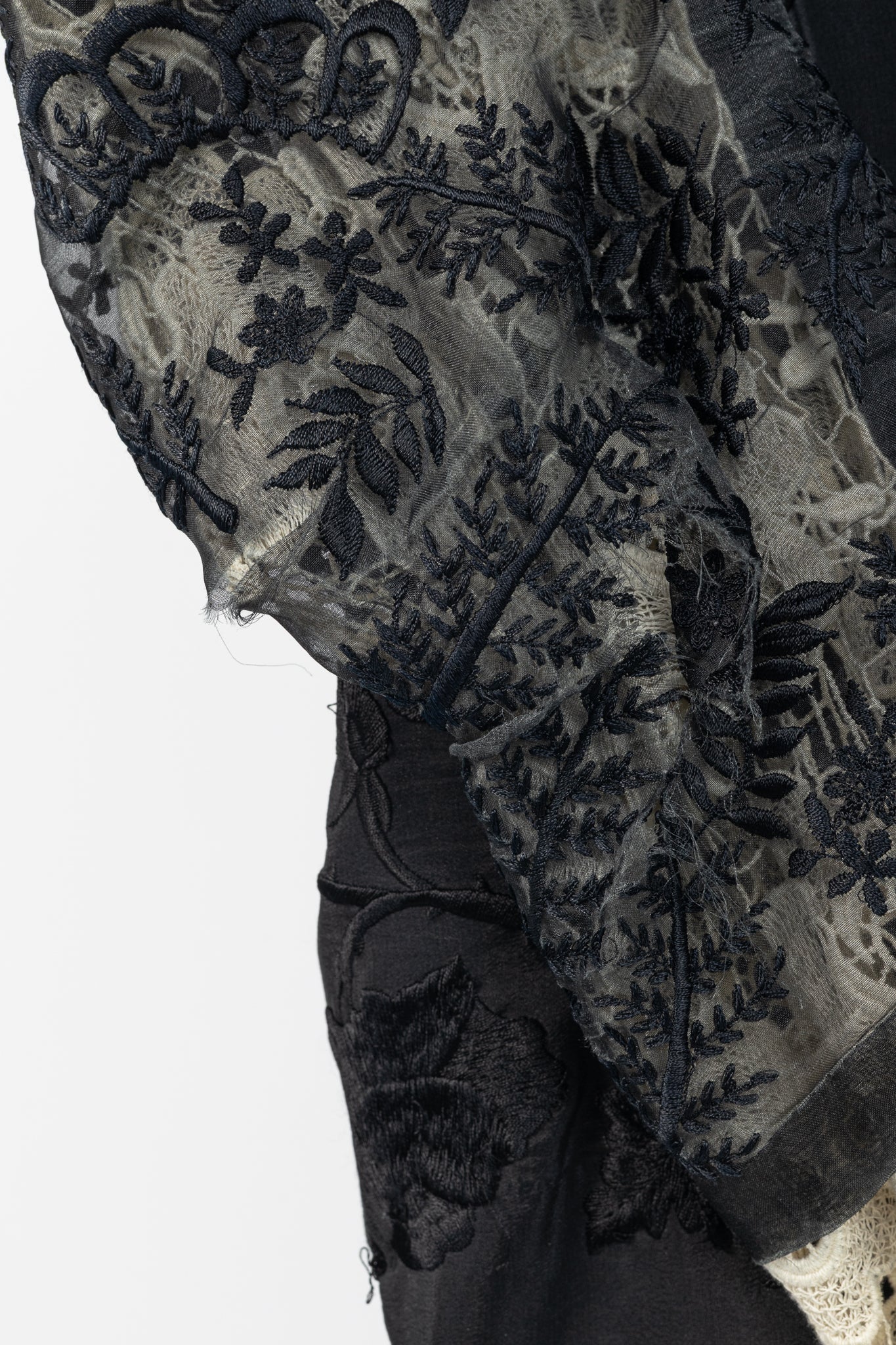 Dries Van Noten Cota Black Embroidered Silk & Lace Bomber Jacket