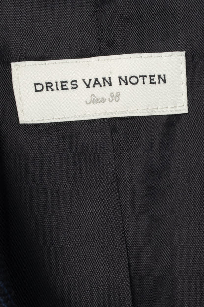 Dries Van Noten SS13 Runway Burgundy & Navy Cotton & Linen Plaid Peplum Vest