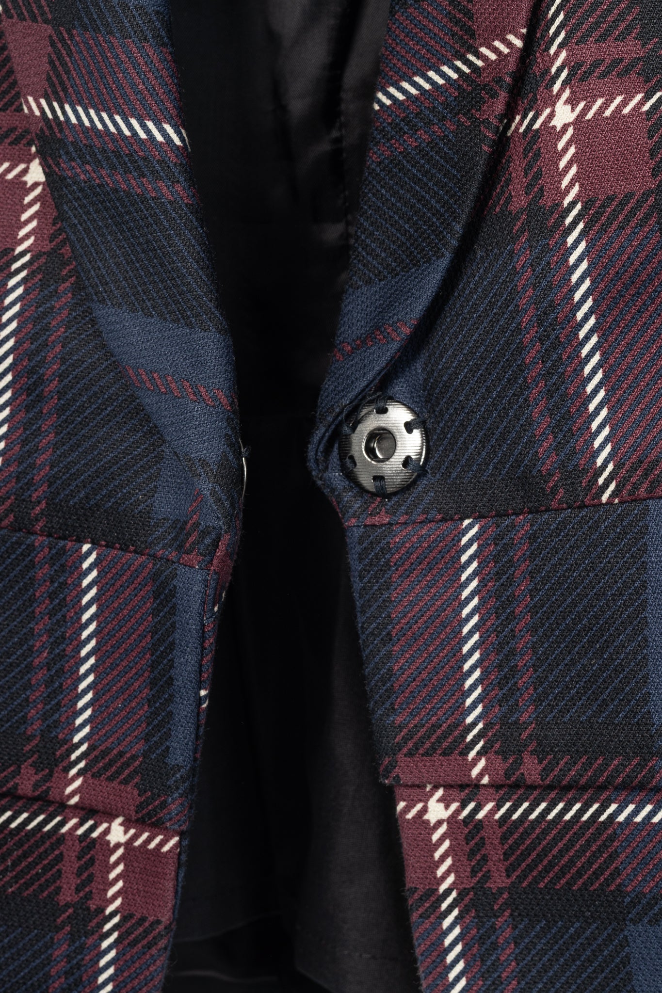 Dries Van Noten SS13 Runway Burgundy & Navy Cotton & Linen Plaid Peplum Vest