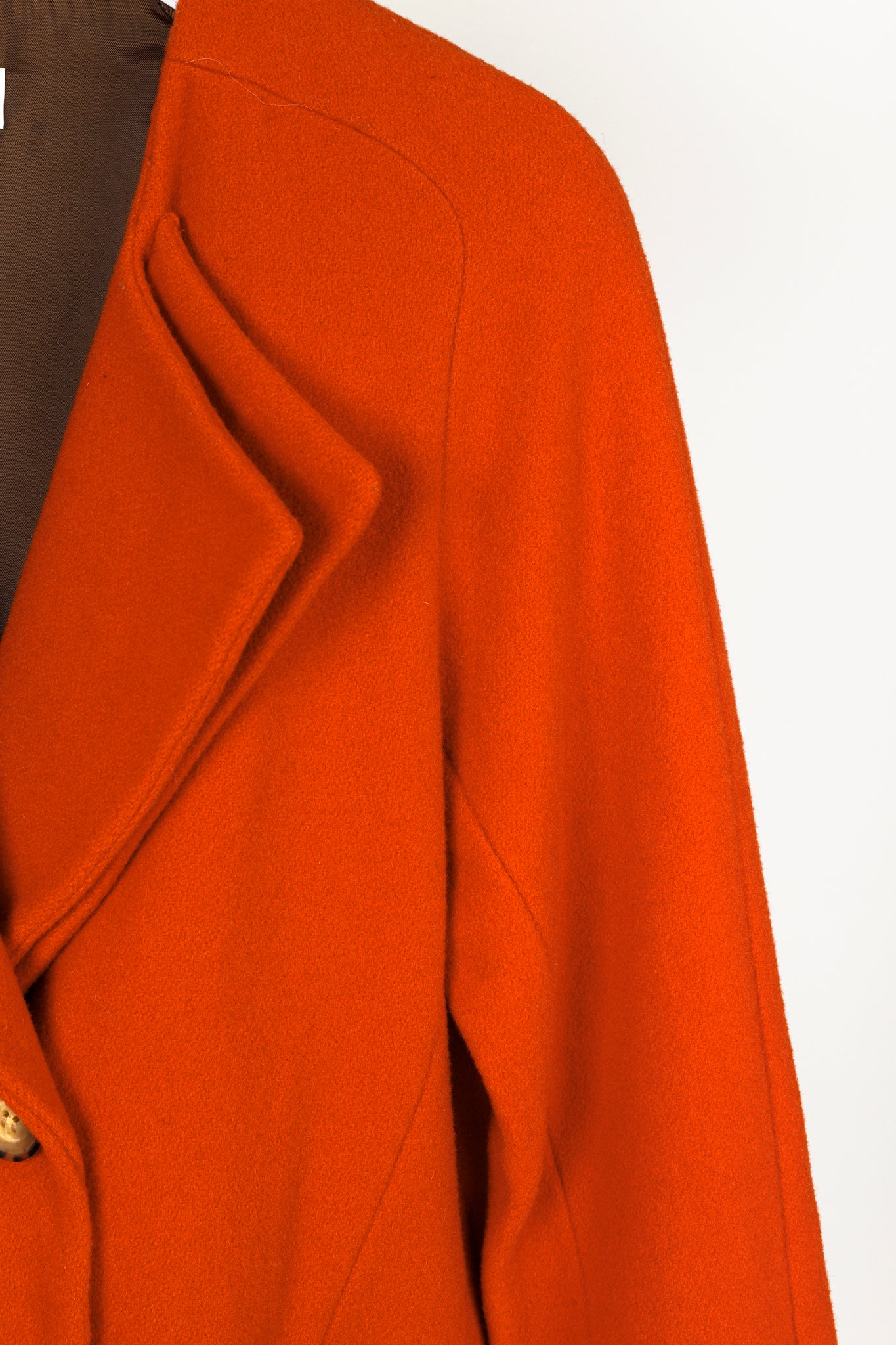 Dries Van Noten Orange Wool Oversized Double Breasted Jacket