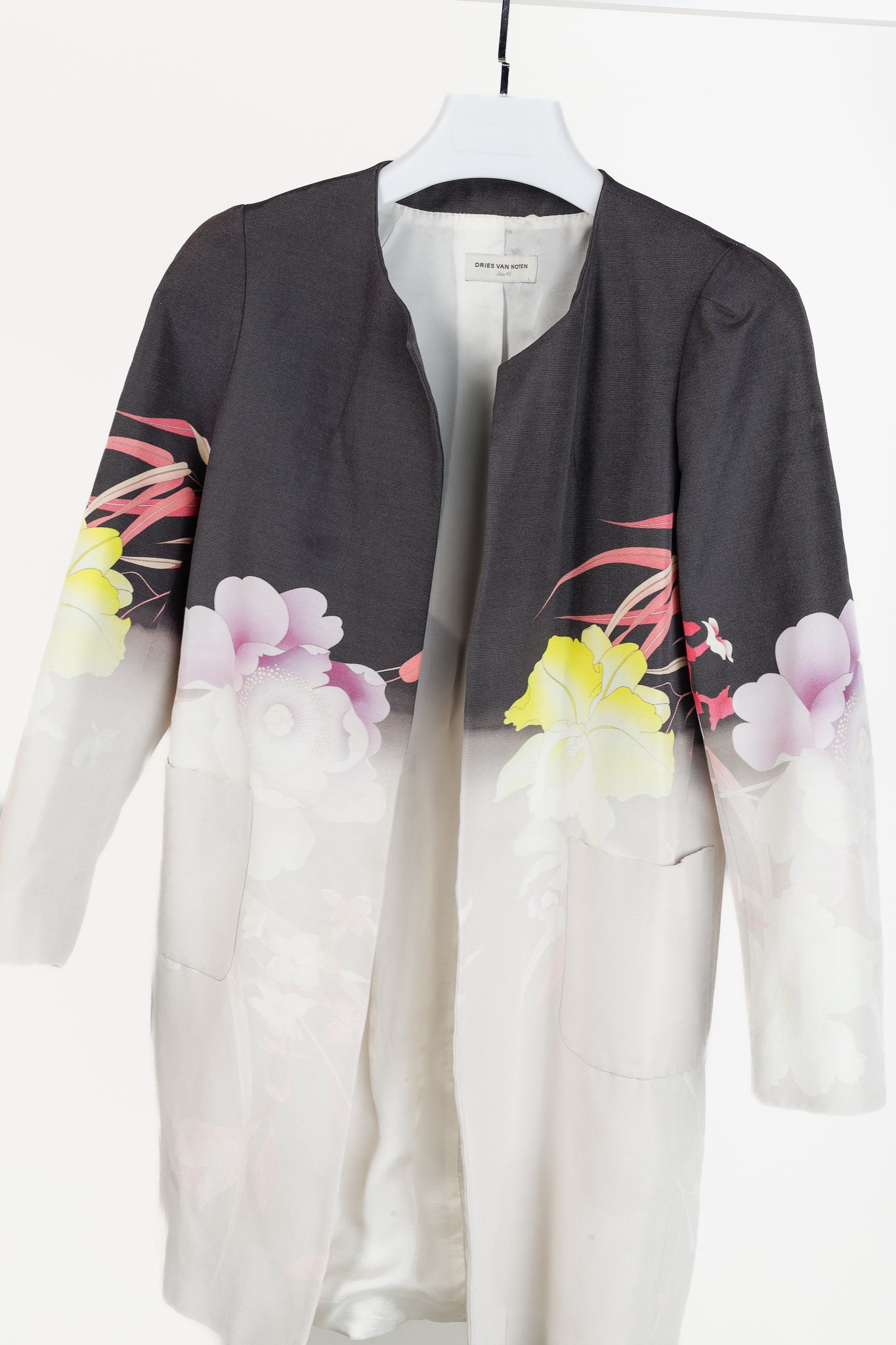 Dries Van Noten SS/11 Runway Gradient Floral Open-Front Longline Blazer