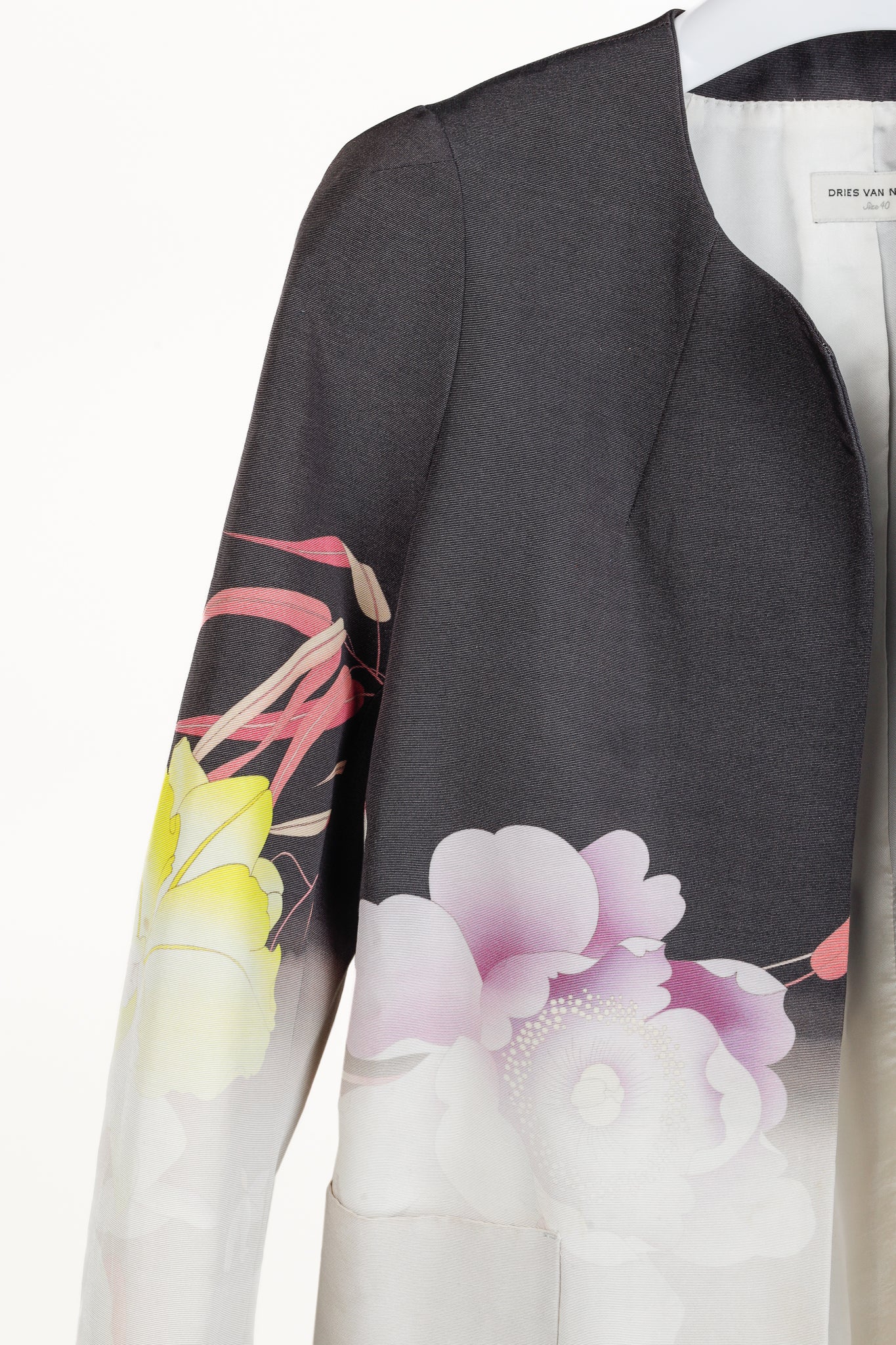 Dries Van Noten SS/11 Runway Gradient Floral Open-Front Longline Blazer