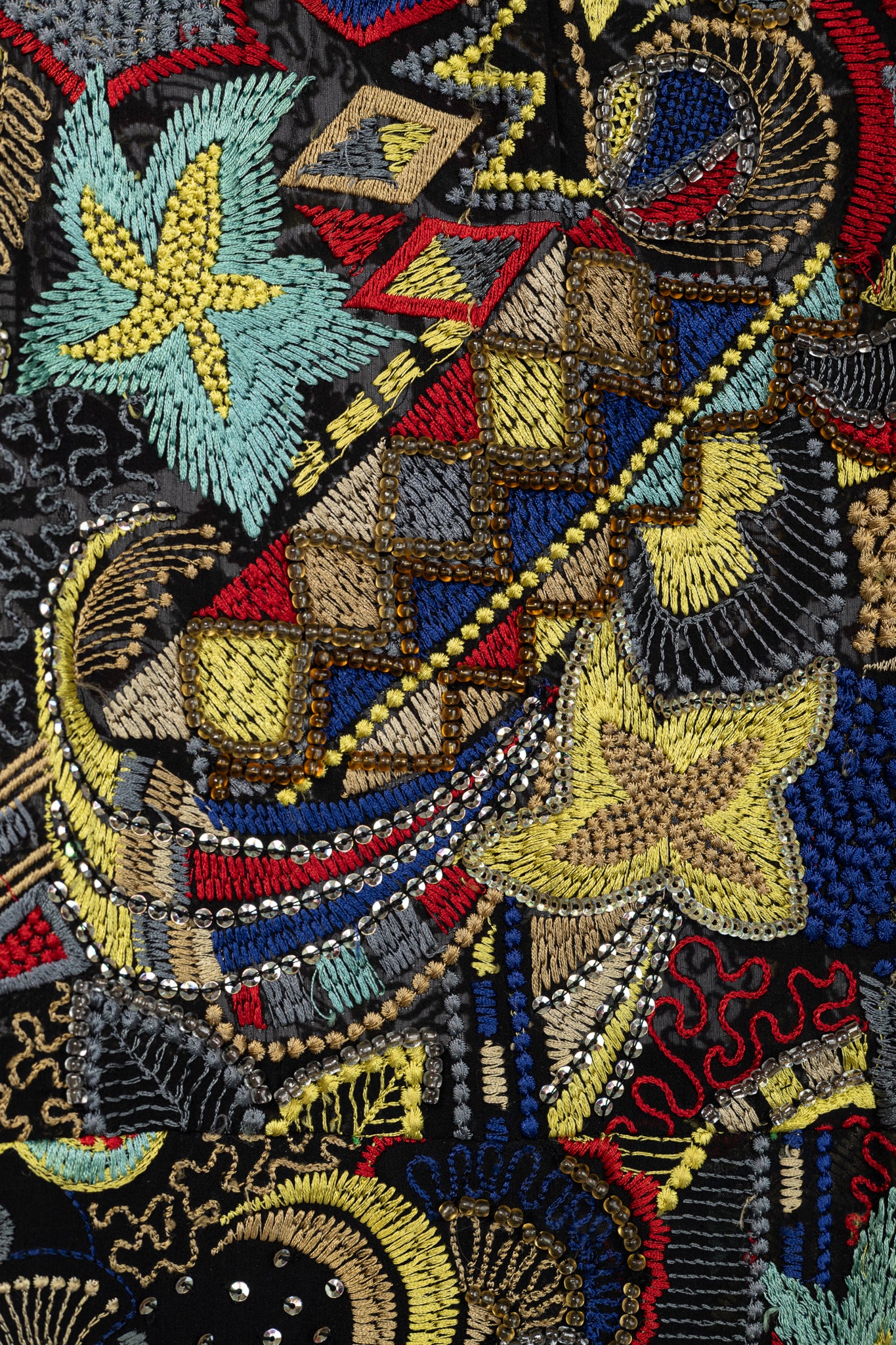 Dries Van Noten SS/15 Runway Multicolour Beaded Sleeveless Hi-Lo Top