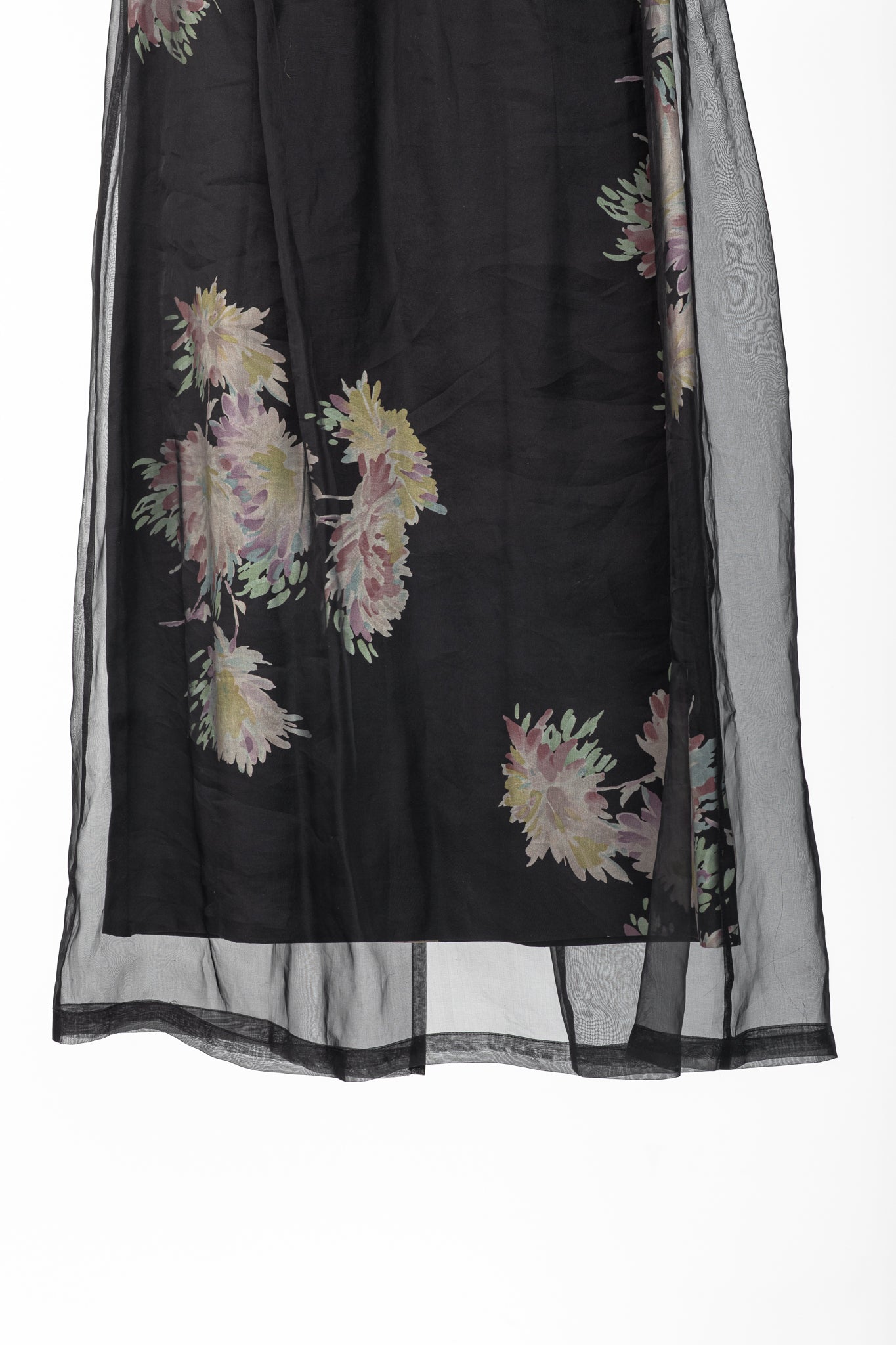Dries Van Noten SS/13 Black Floral Silk-Organza Mini Dress