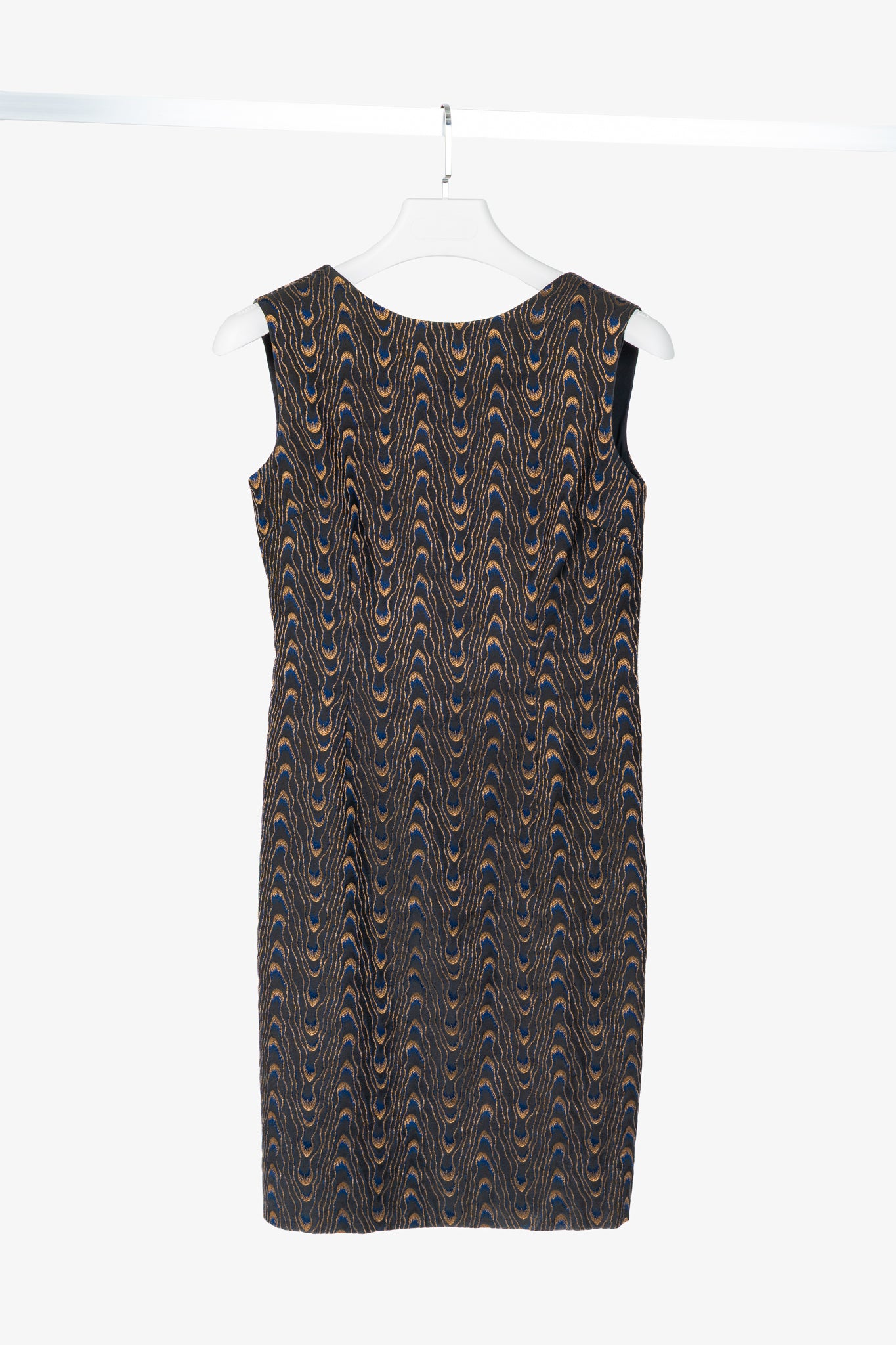 Dries Van Noten AW16 Black Abstract-Jacquard Sleeveless Dress