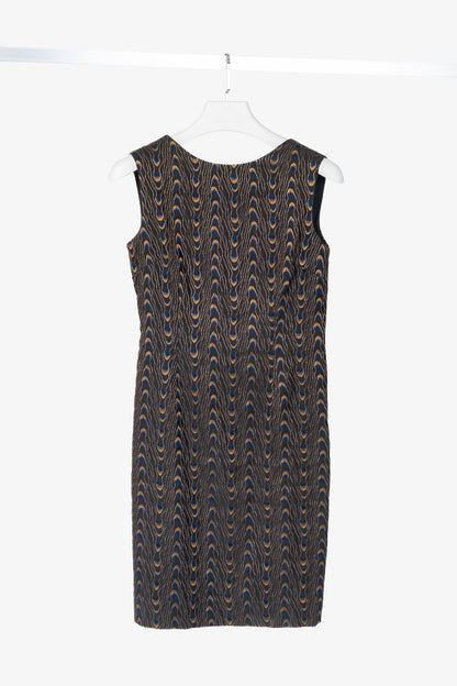 Dries Van Noten AW16 Black Abstract-Jacquard Sleeveless Dress