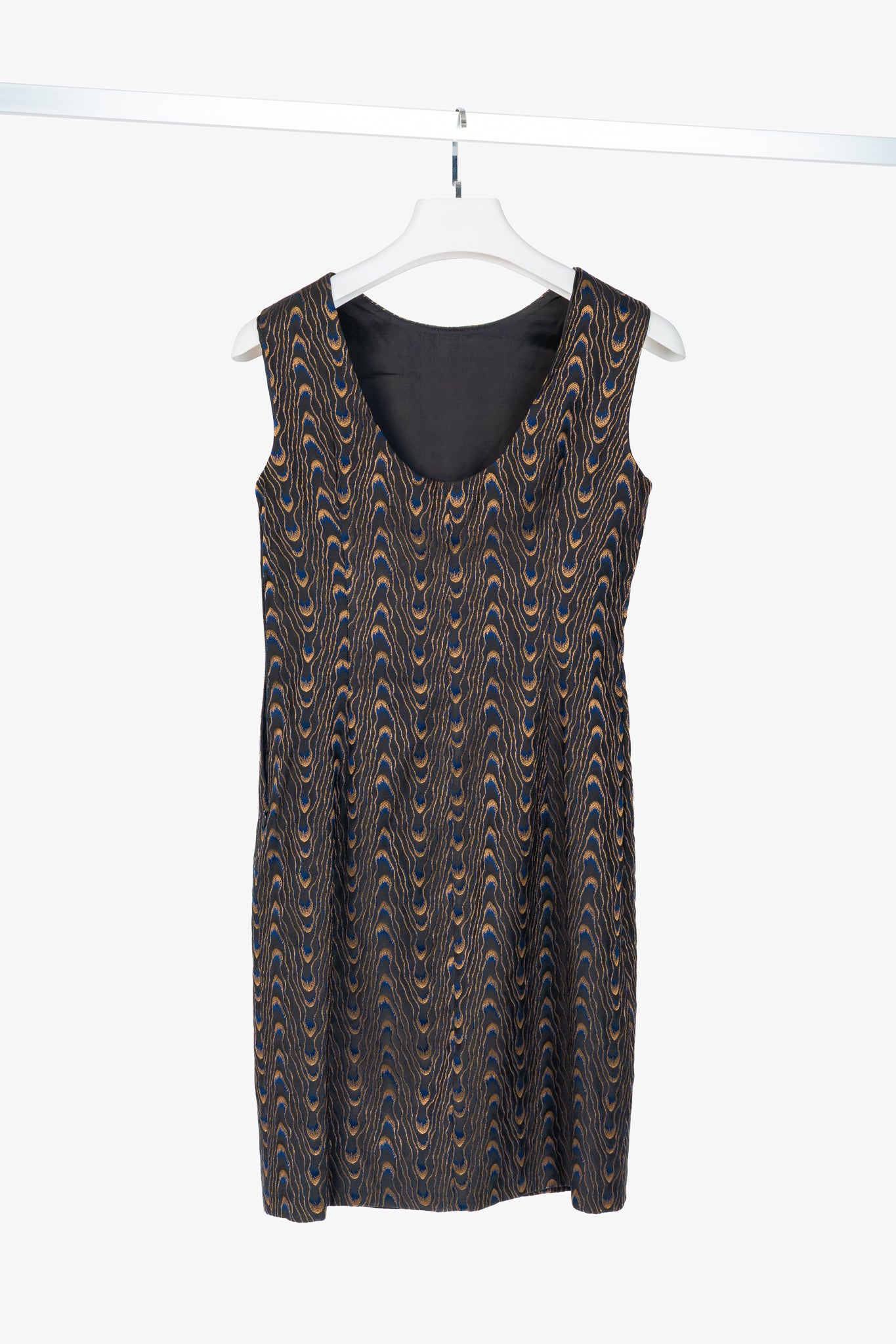 Dries Van Noten AW16 Black Abstract-Jacquard Sleeveless Dress