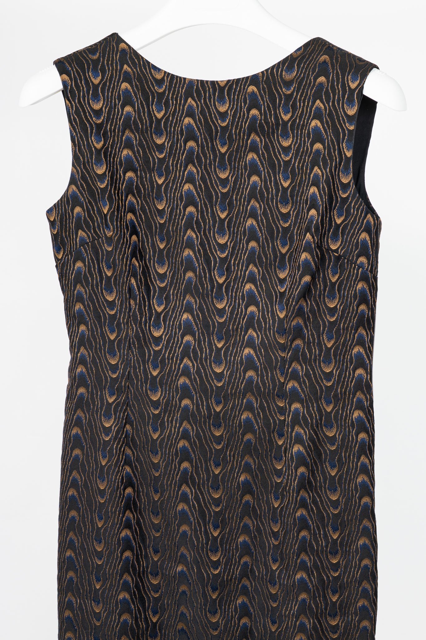 Dries Van Noten AW16 Black Abstract-Jacquard Sleeveless Dress