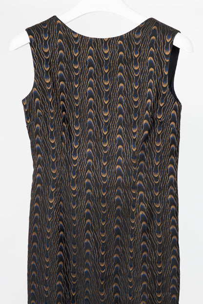 Dries Van Noten AW16 Black Abstract-Jacquard Sleeveless Dress