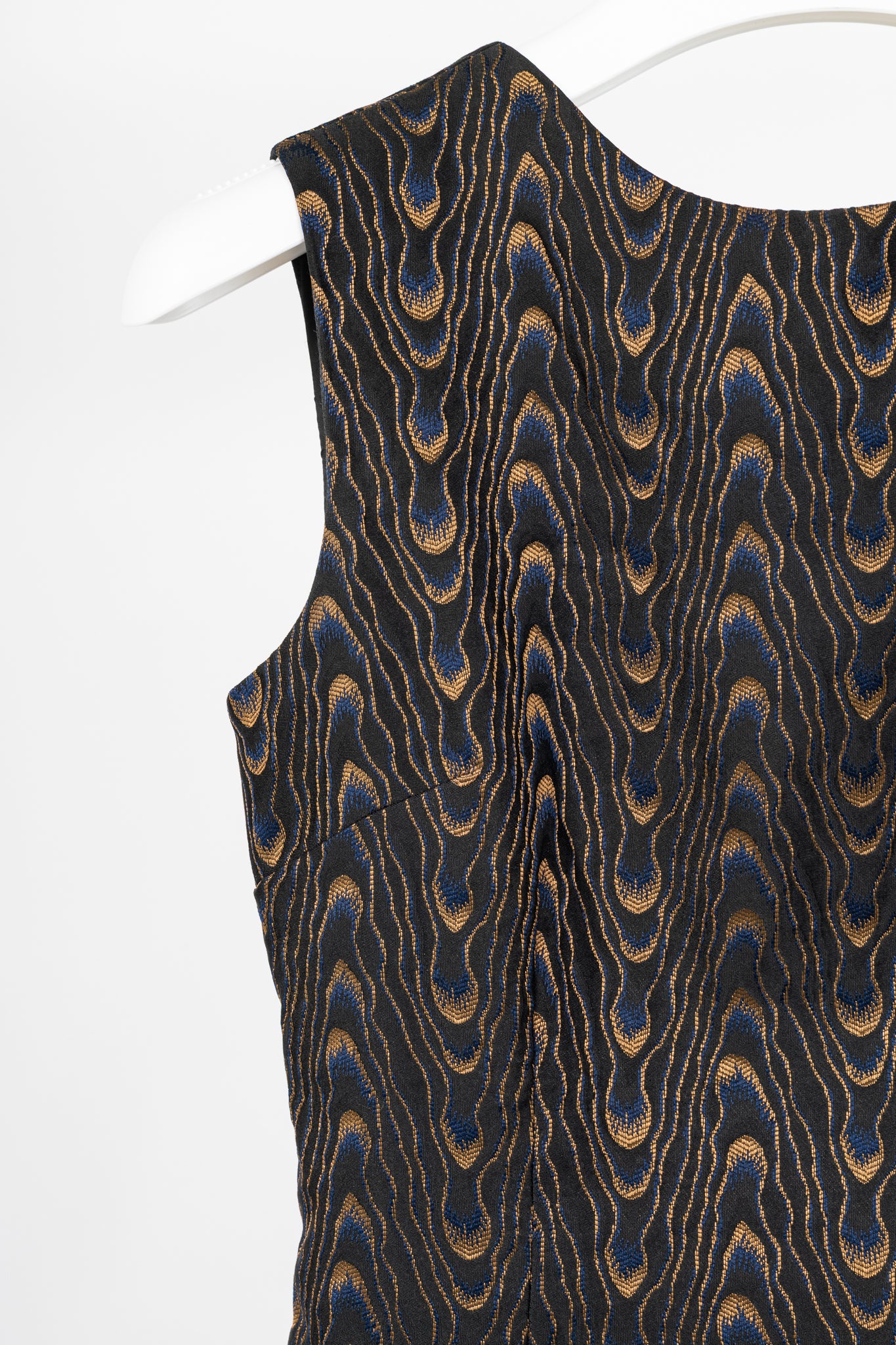 Dries Van Noten AW16 Black Abstract-Jacquard Sleeveless Dress