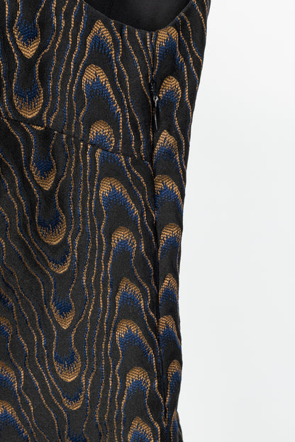 Dries Van Noten AW16 Black Abstract-Jacquard Sleeveless Dress
