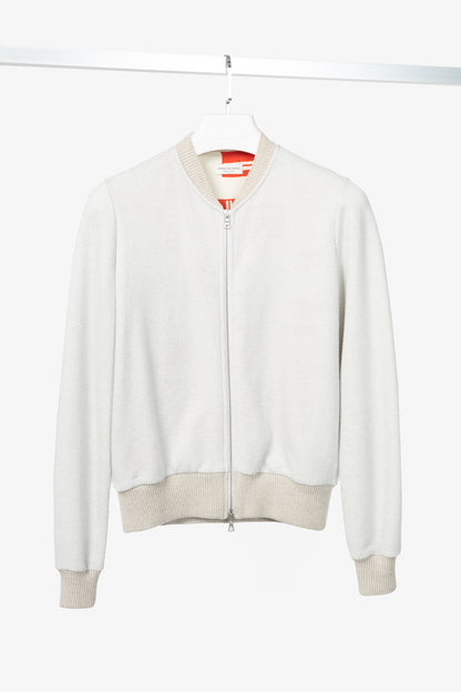 Dries Van Noten SS18 Hando Silver Cotton-Blend Lurex-Knit Bomber Jacket