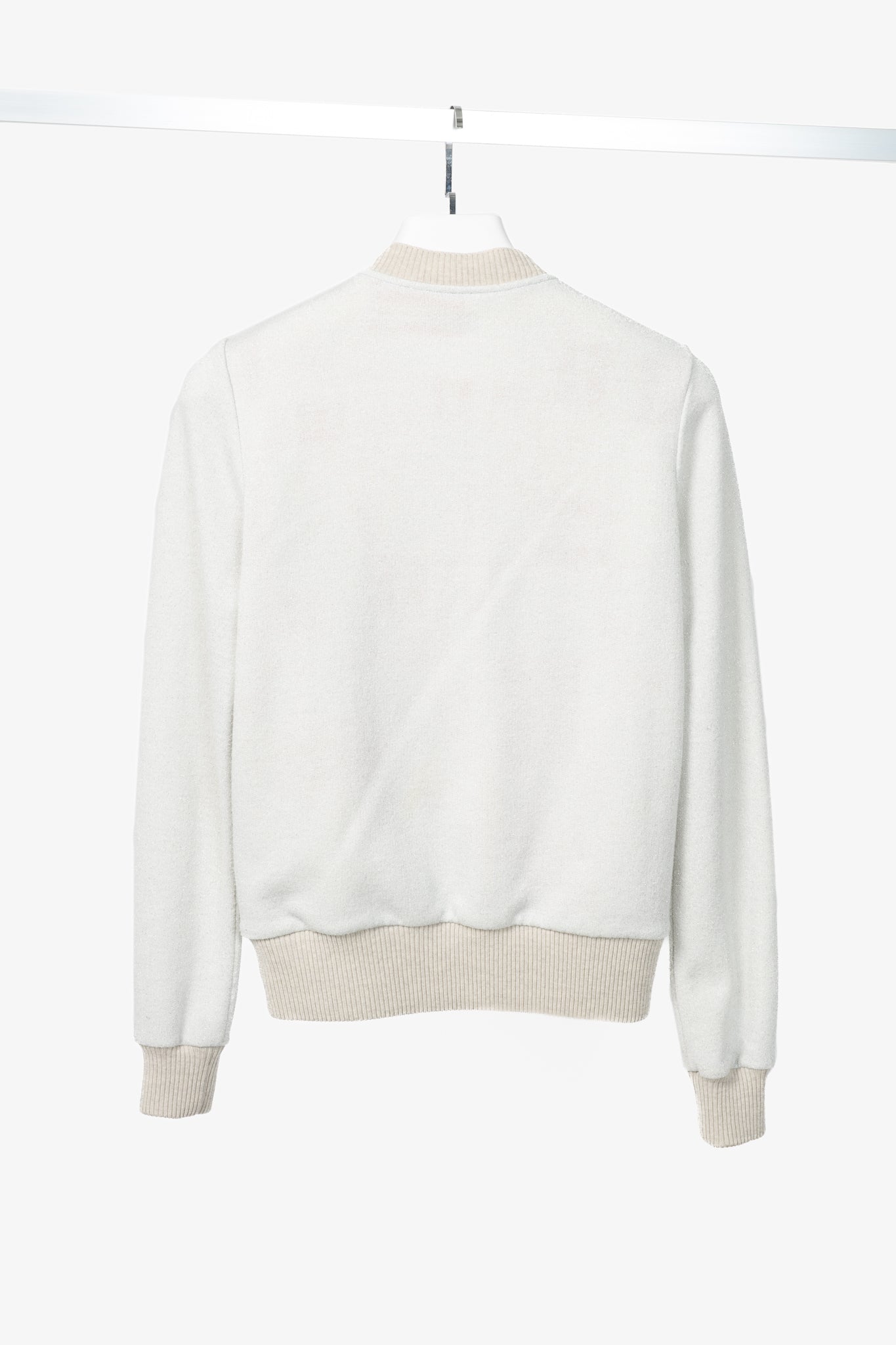 Dries Van Noten SS18 Hando Silver Cotton-Blend Lurex-Knit Bomber Jacket