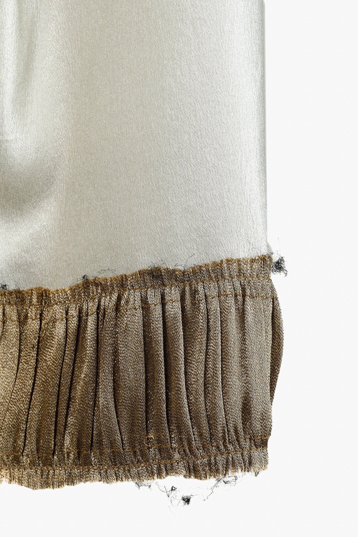 Dries Van Noten AW/16 Champagne Silk Gathered-Hem Blouse