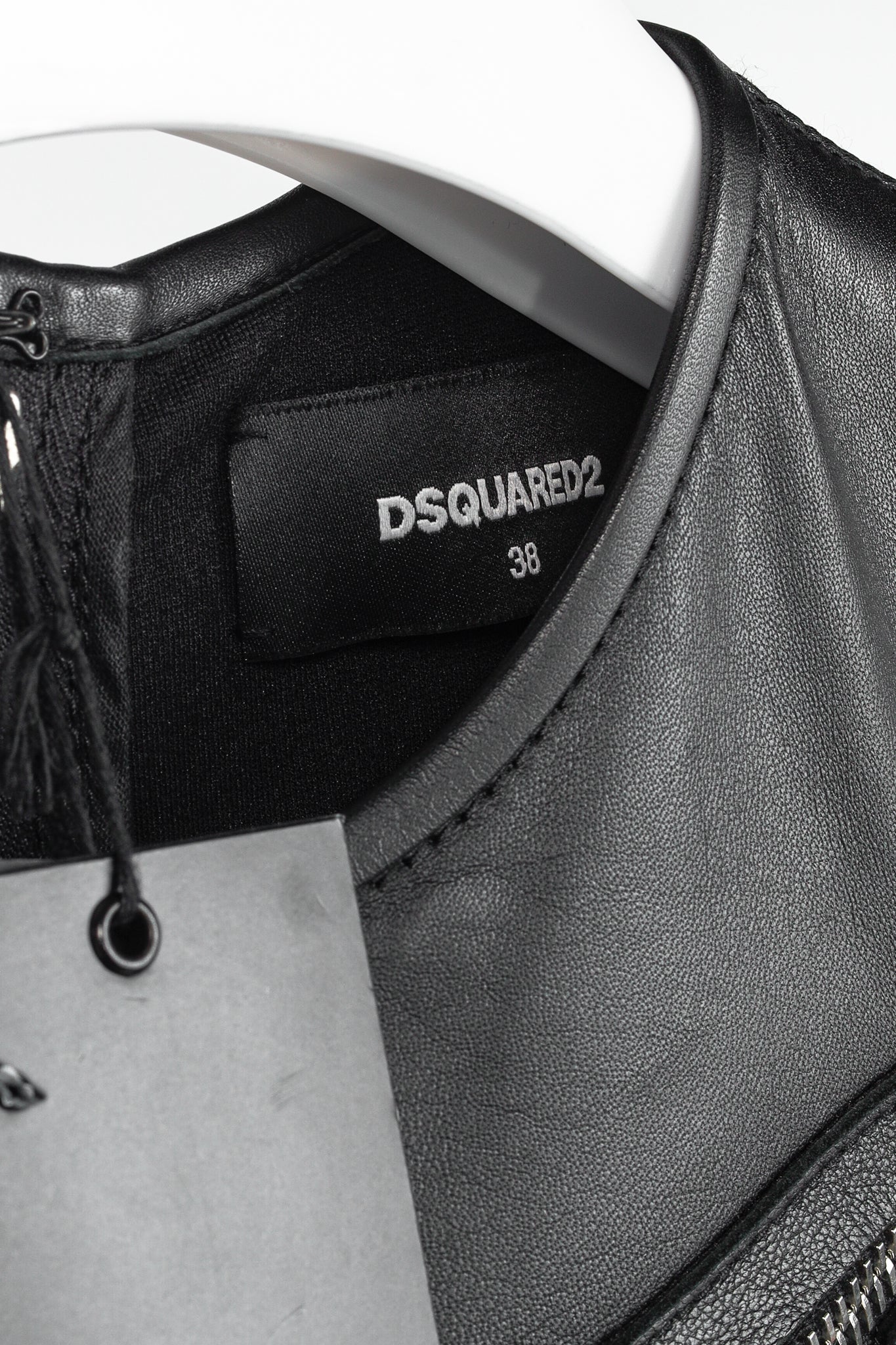 Dsquared2 PF/15 Black Suede-Fringe Sleeveless Mini Dress